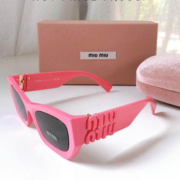 MIU MIU Hot Pink Logo Sunglasses - Picture 8 of 16